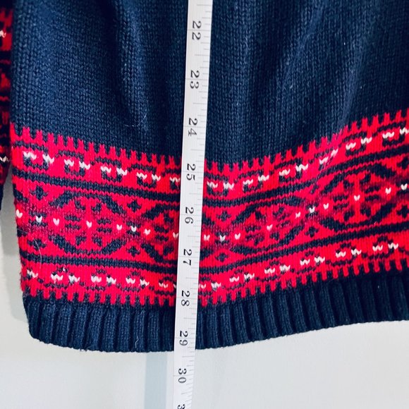 Talbots - Fair Isle Cardigan - Blue & Red - Picture 8 of 8